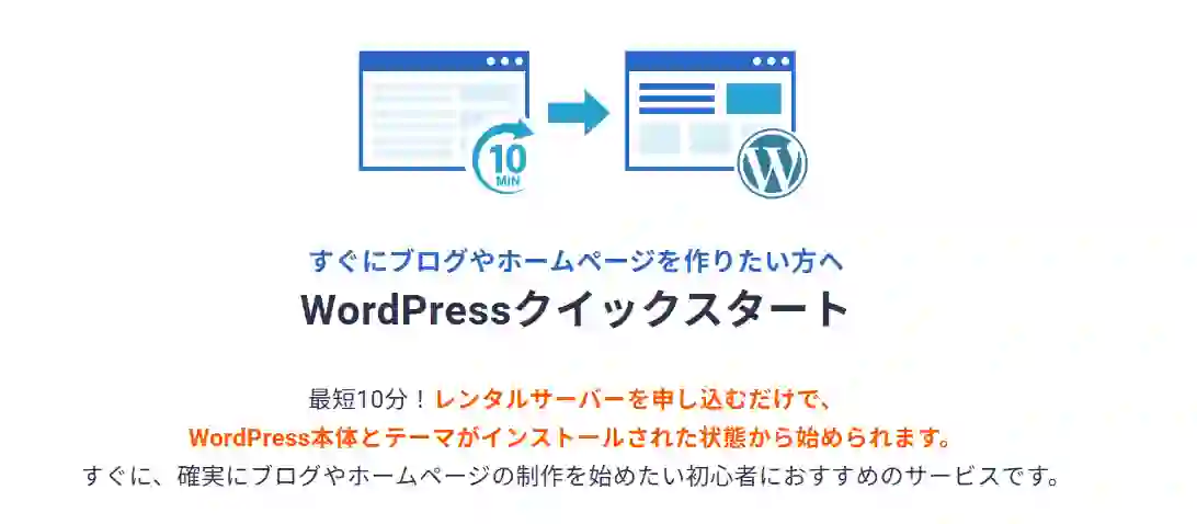 エックスサーバー独自の「Wardpressクイックスタート」機能